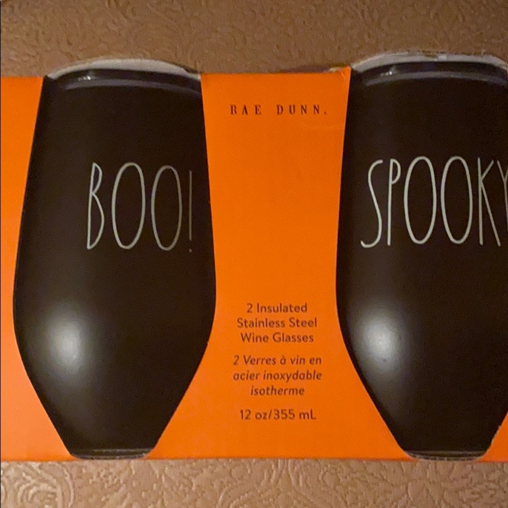 Rae Dunn 2 Stainless Steel Wine Glasses 2020 Dunn